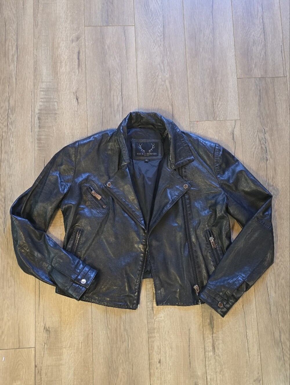 Bod & Christensen Black Leather Biker Jacket